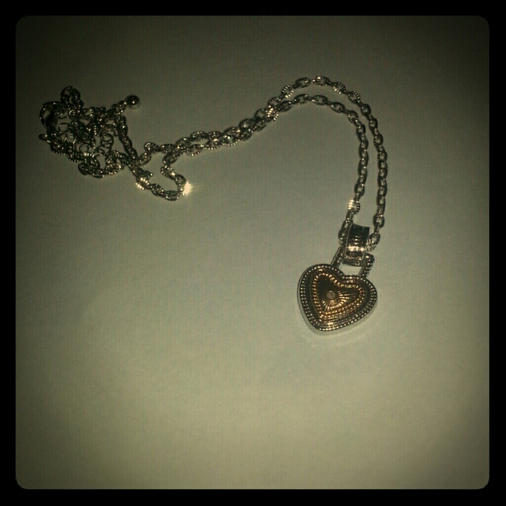 Silver and Gold Heart Necklace